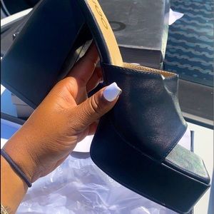 Platform slip on heels